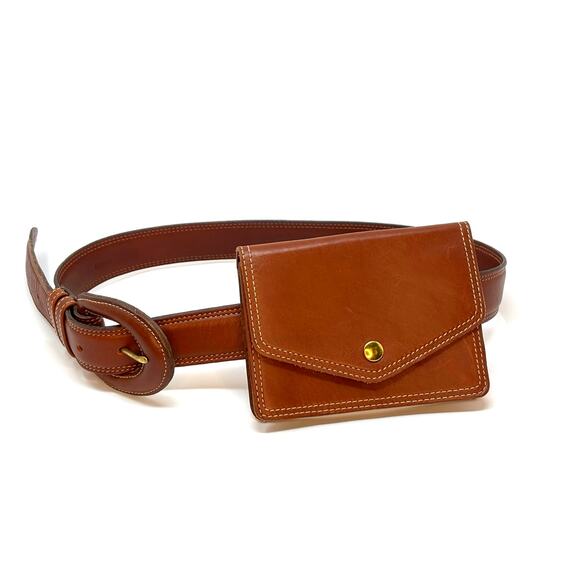 Accessories - Vintage Coach Brown Bridle Leather belt with pouch size Medium 3922